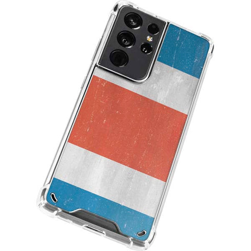 Costa Rican Flag Distressed Galaxy S21 Ultra 5G Clear Case